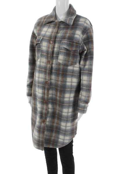 Joie Womens Multicolor Plaid Basic Jacket Button Long Sleeve Size XS