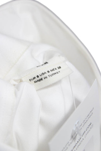 Zara Mens White Cotton Collared Solid Button Up Long Sleeve Shirt Size S
