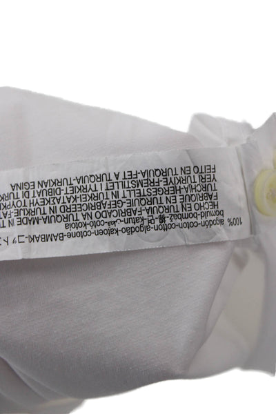 Zara Mens White Cotton Collared Solid Button Up Long Sleeve Shirt Size S