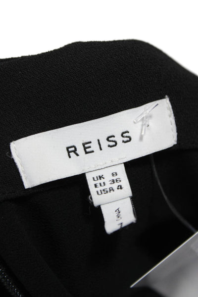 Reiss Women Blouse Black Off the Shoulder Polyester Blend Zip Size S