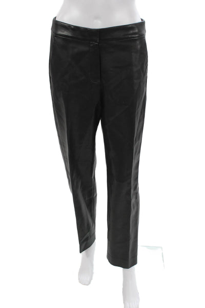 J Crew Women Ankle Pants Black Polyurethane Zip Inseam 27 Size 6