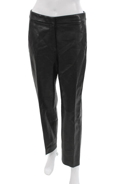 J Crew Women Ankle Pants Black Polyurethane Zip Inseam 27 Size 6