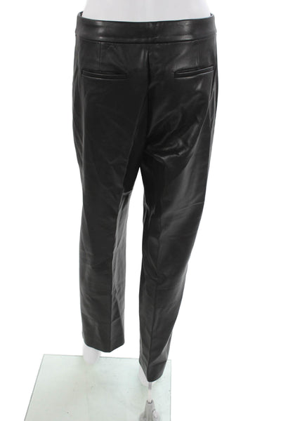 J Crew Women Ankle Pants Black Polyurethane Zip Inseam 27 Size 6