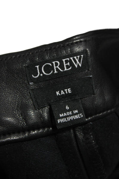 J Crew Women Ankle Pants Black Polyurethane Zip Inseam 27 Size 6