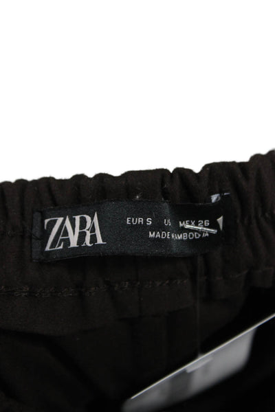 Zara Womens Brown Polyester Jogger Pants Pull On Solid Size S