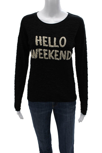 Lisa Todd Womens Pullover Sweater Black Long Sleeve Round Neck Size S