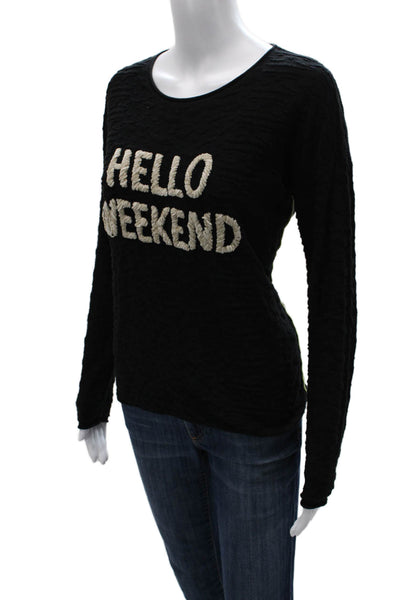 Lisa Todd Womens Pullover Sweater Black Long Sleeve Round Neck Size S