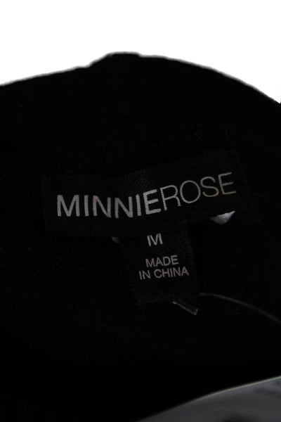 Minnie Rose Womens Cashmere Pullover Black Round Neck Long Sleeve Size M
