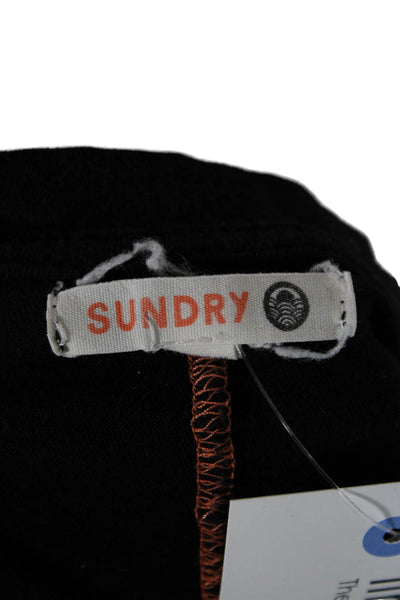 Sundry Womens Basic Black Pima Cotton Long Sleeve T-Shirt Size 2