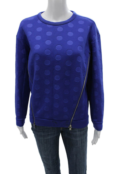 Stella McCartney Women Pullover Sweatshirt Blue Polka Dot Crew Neck Size 36