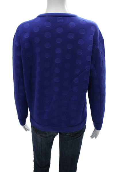 Stella McCartney Women Pullover Sweatshirt Blue Polka Dot Crew Neck Size 36