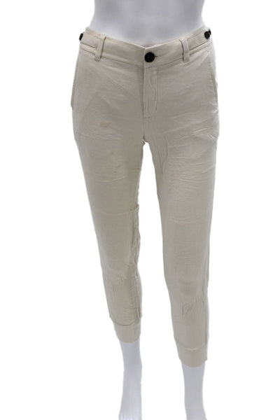 Vince Women Cropped Beige Viscose Pants Size 4