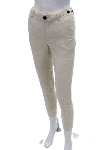Vince Women Cropped Beige Viscose Pants Size 4