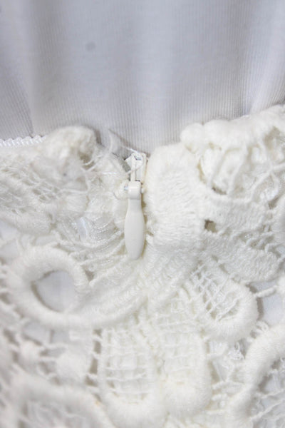 Maje Womens Wrap Floral Cotton Short Skirt White Button Size 34