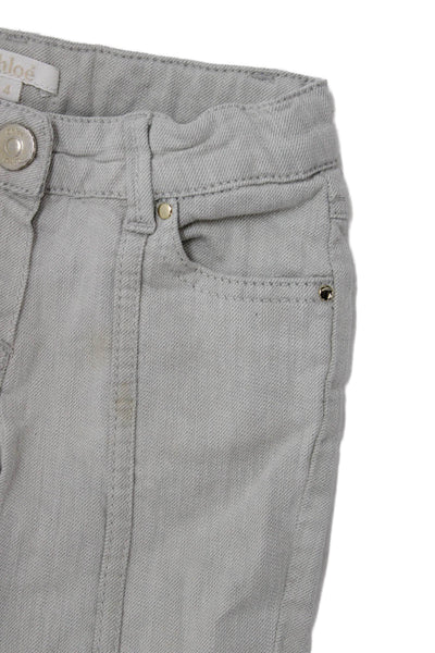 Chloe Girls Zipper Fly Straight Leg Jeans Gray Denim Size 4