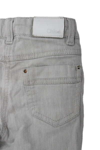 Chloe Girls Zipper Fly Straight Leg Jeans Gray Denim Size 4