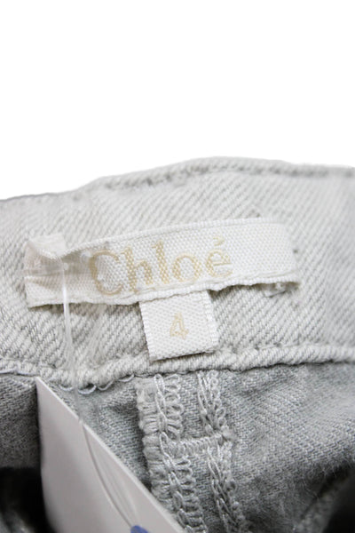 Chloe Girls Zipper Fly Straight Leg Jeans Gray Denim Size 4