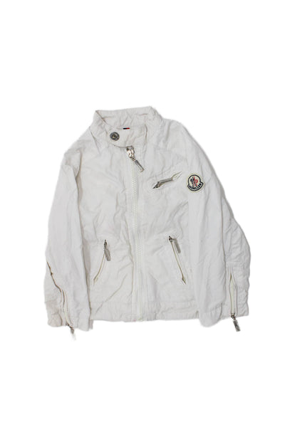 Moncler Girls Long Sleeve Front Zip Crew Neck Light Jacket White Size 2