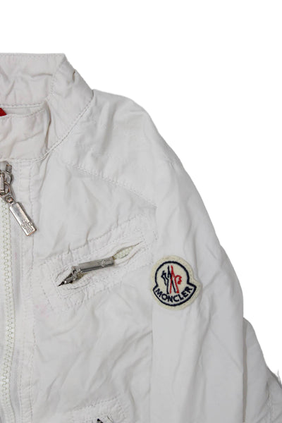 Moncler Girls Long Sleeve Front Zip Crew Neck Light Jacket White Size 2