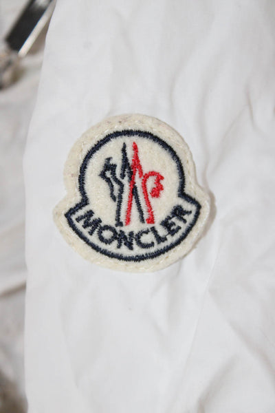 Moncler Girls Long Sleeve Front Zip Crew Neck Light Jacket White Size 2