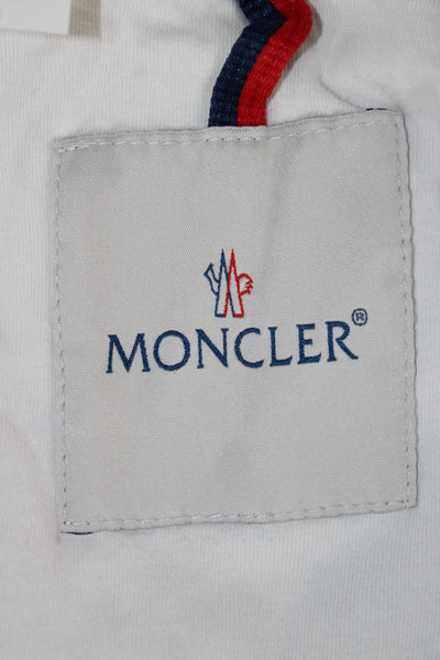 Moncler Girls Long Sleeve Front Zip Crew Neck Light Jacket White Size 2