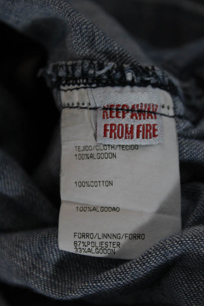 Burberry Blue Label Girls Square Neck Logo Denim Overall Dress Blue Size EU 36
