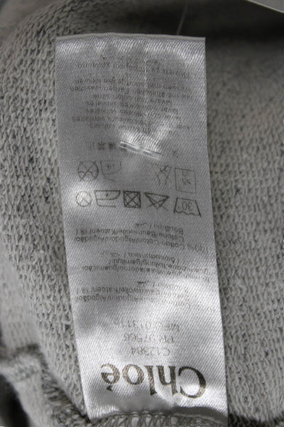 Chloe Childrens Girls Ruffled Neck Sweater Dress Grey Cotton Size 5