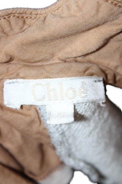 Chloe Childrens Girls Ruffled Neck Sweater Dress Grey Cotton Size 5
