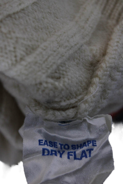 Burberrys Childrens Boys V Neck Cable Knit Sweater White Size 3-5