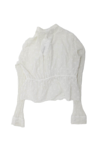 Chloe Childrens Girls Long Sleeves Peasant Blouse White Cotton Size EUR 38