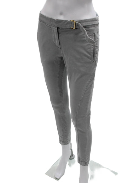 Brunello Cucinelli Womens Ankle Pants Gray Cotton Zip Size 2
