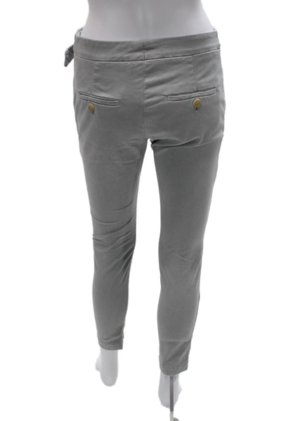 Brunello Cucinelli Womens Ankle Pants Gray Cotton Zip Size 2