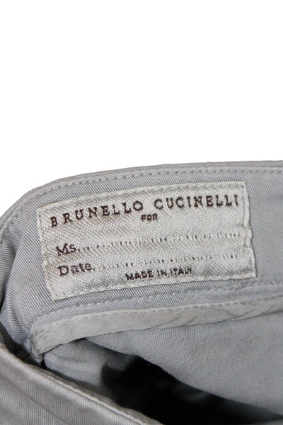 Brunello Cucinelli Womens Ankle Pants Gray Cotton Zip Size 2