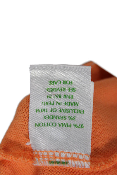 Lilly Pulitzer Women Short Sleeve Pima Cotton Polo Orange Collared Size XS
