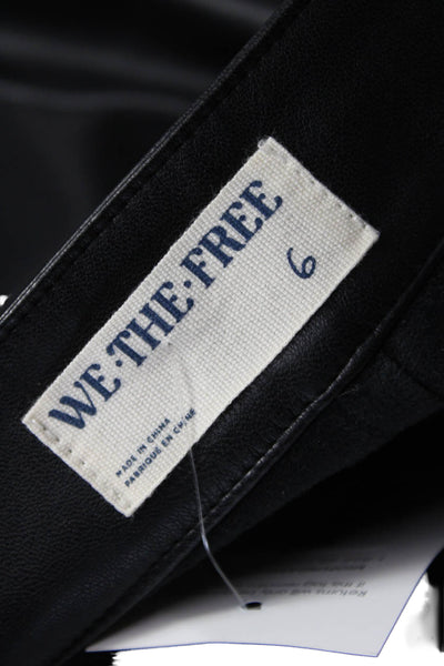 We The Free Women Black Polyester Zip Pants Solid Inseam 30 Size 6