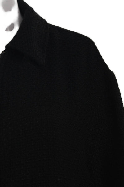 Zara Womens Black Basic Jacket Zip Polyester Long Sleeve Size L