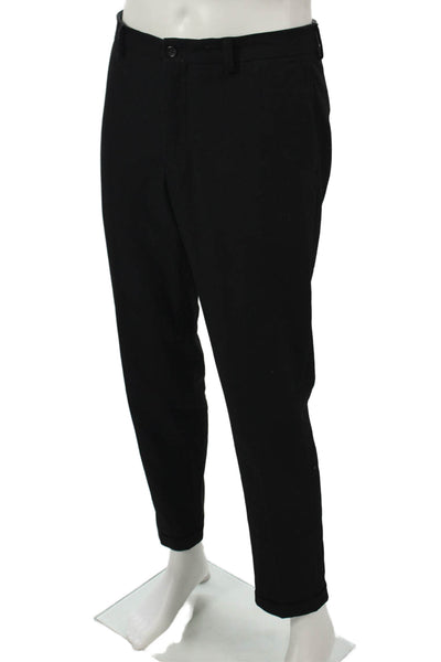 Zara Mens Dress Pants Black Polyester Button Size 42