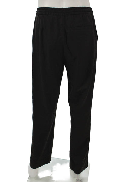 Reiss Mens Dress Pants Black Solid Button 63% Recycled Polyester Size 30