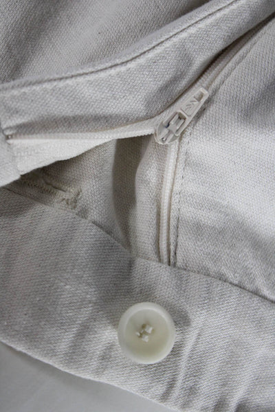 Zara Mens Cropped Beige Cotton Pants Button Closure Size 42