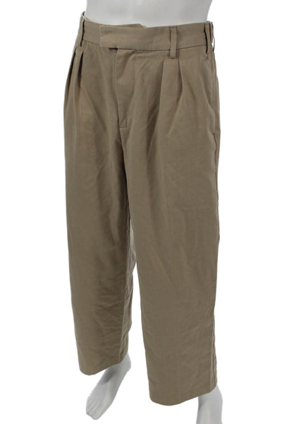 Zara Mens Chino Pants Beige Cotton Zip Inseam 27 Size 31