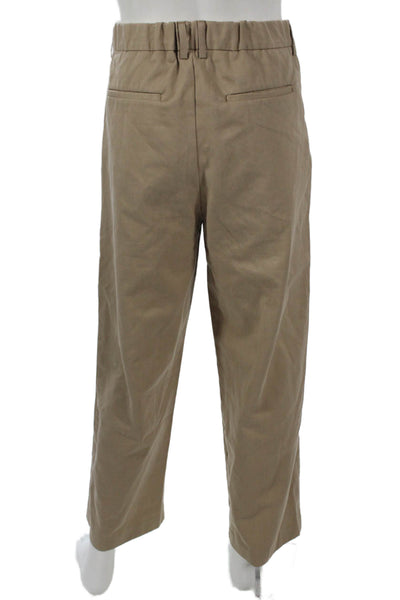 Zara Mens Chino Pants Beige Cotton Zip Inseam 27 Size 31