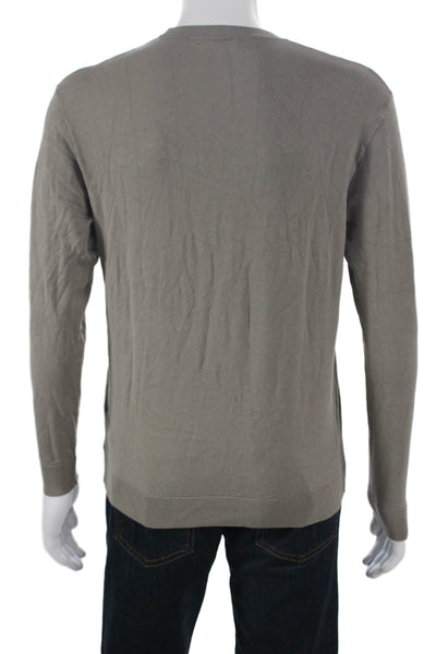 Zara Mens Pullover Sweater Gray Solid Crew Neck Long Sleeve Polyester Size S