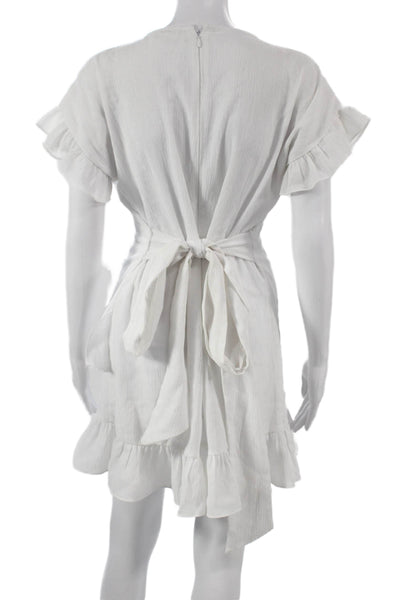 Michael Michael Kors Women Mini White Short Sleeve Knee Length Dress Size S