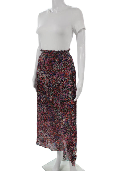Maje Womens Silk Floral Maxi Skirt Multicolor Pull On Long Size S