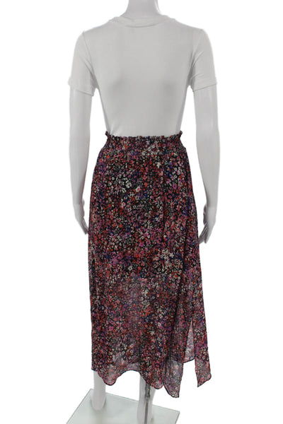 Maje Womens Silk Floral Maxi Skirt Multicolor Pull On Long Size S