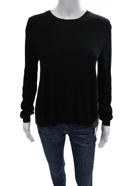 Current Air Women Basic Animal Print Modal Long Sleeve Blouse Size XS