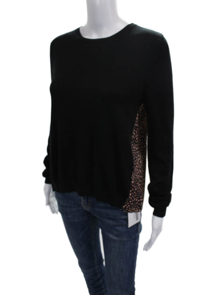 Current Air Women Basic Animal Print Modal Long Sleeve Blouse Size XS
