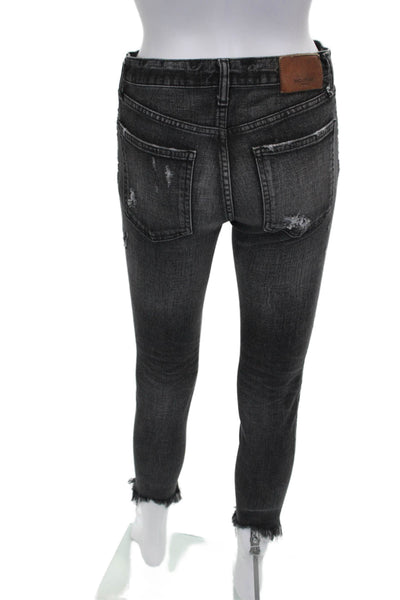 Moussy Womens Skinny Jeans Black Mid Rise Cotton Size 25