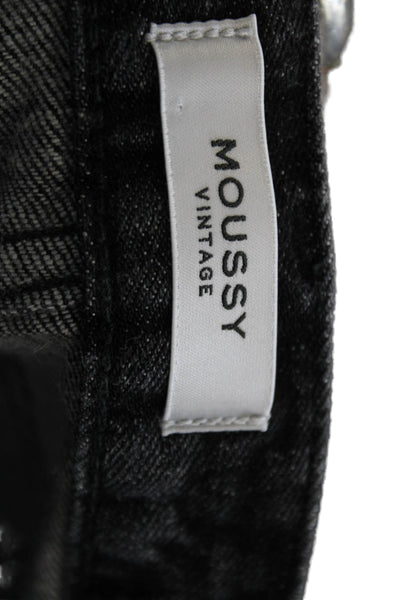 Moussy Womens Skinny Jeans Black Mid Rise Cotton Size 25