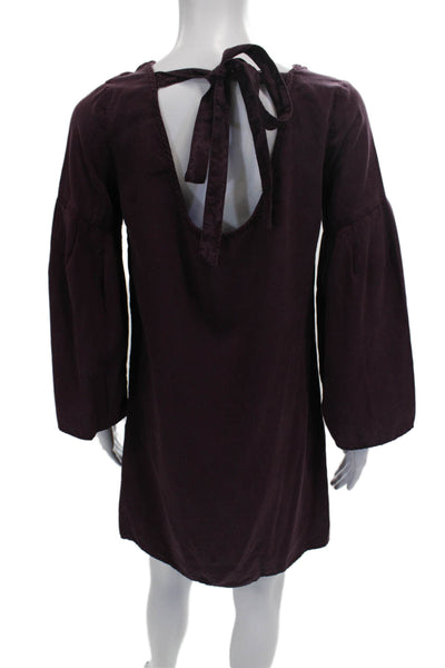 Cloth & Stone Womens Purple Shift Dress 3/4 Sleeve Knee Length Tencel Size XS